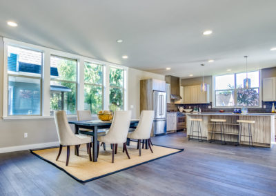 living room and dining area